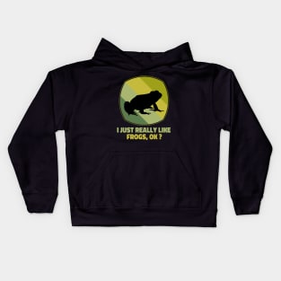 Funny Silhouette Frog Amphibians Lovers Girls Boys Animal Kids Hoodie